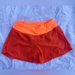 Nike Orange Dri-FIT Athletic Shorts with Contrast Waistband